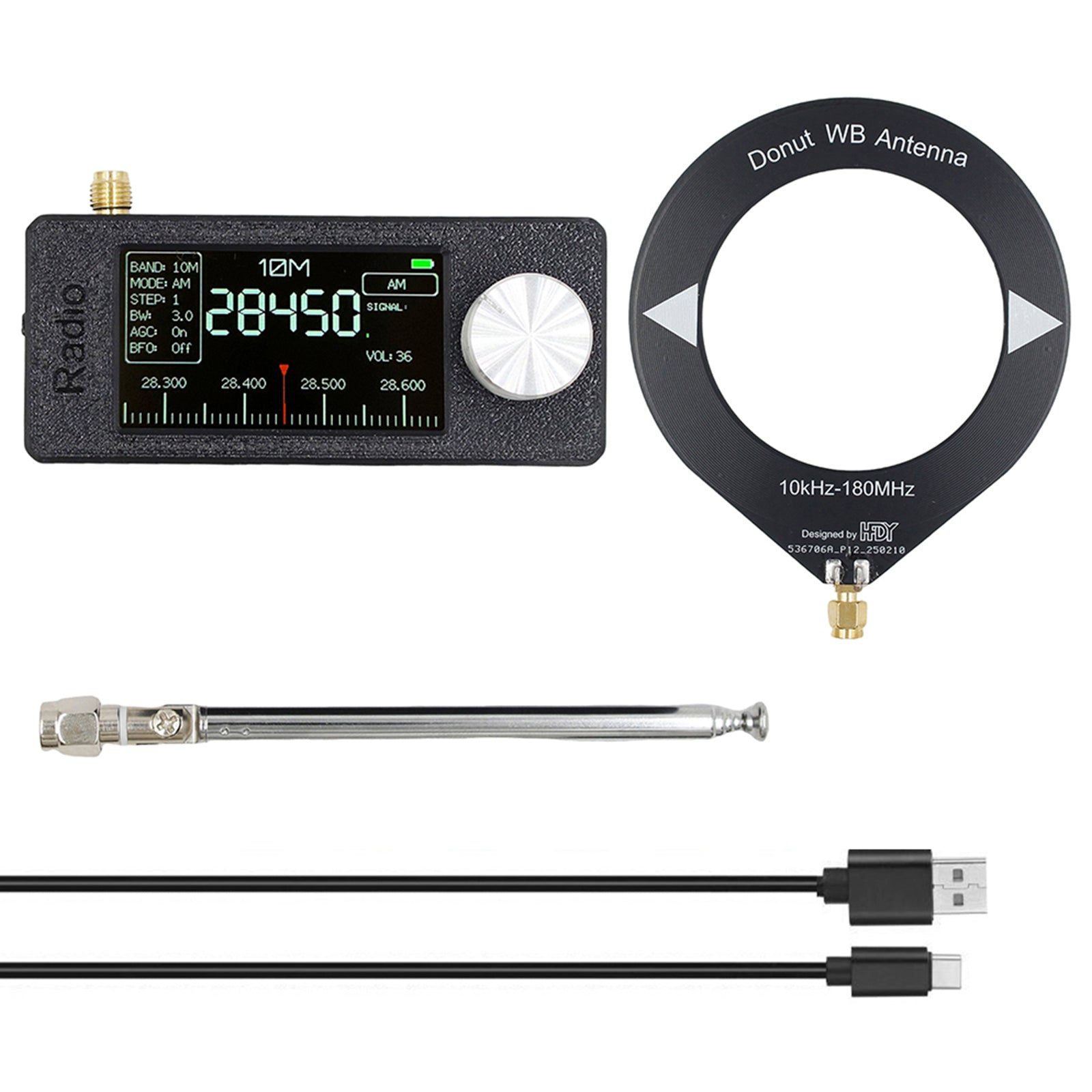 SI4732 Portable Radio 0.5-108MHz LSB USB AM FM Mini Pocket Radio with 2 Antenna