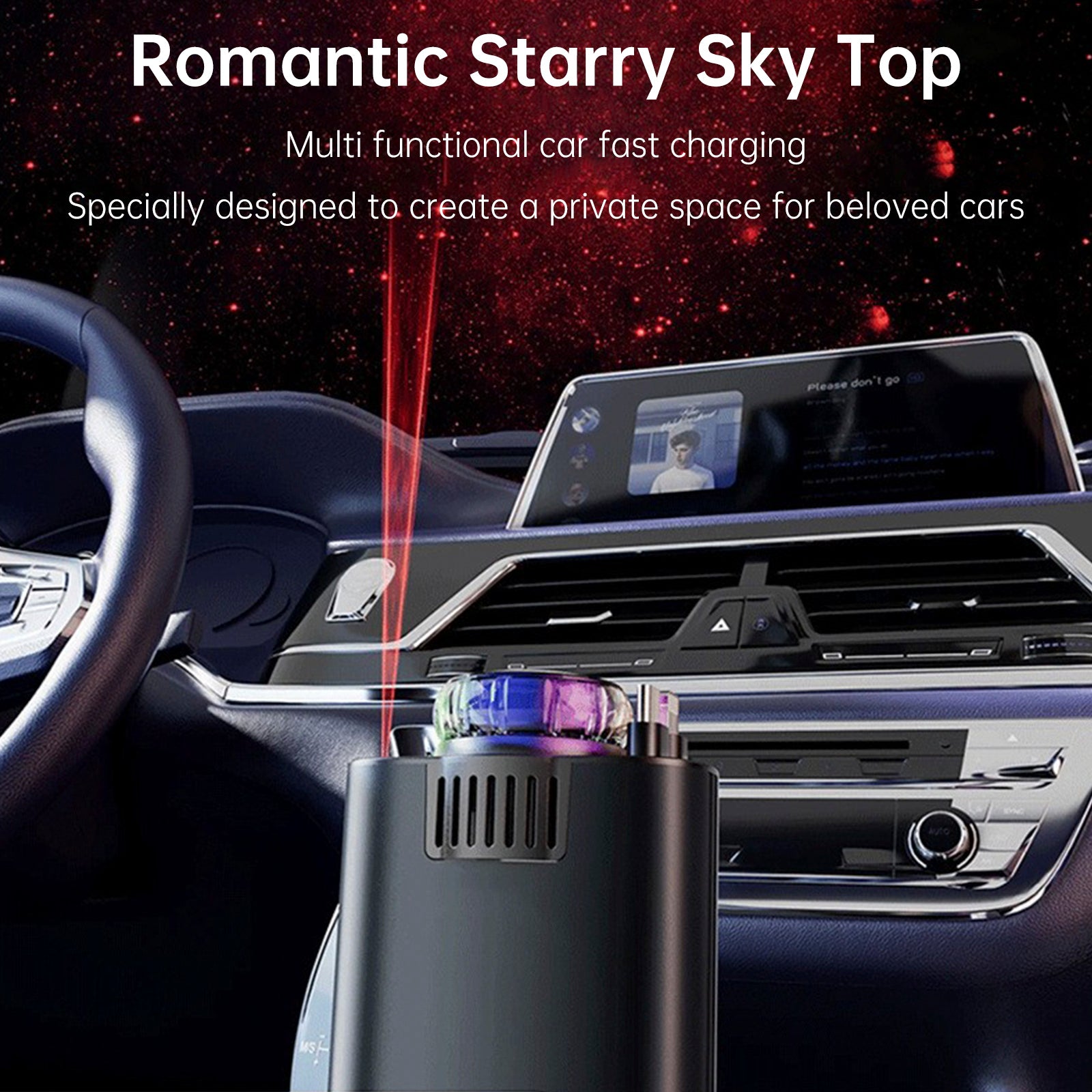 120W Super Fast Car Charger with Retractable Cable Smart Air Freshener Charger