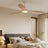 Remote Quiet 6 Speeds Black White Modern 52" Pendant Ceiling Fan with Light