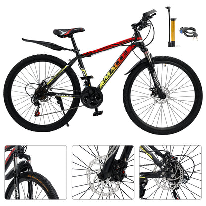 26 inch 24-Speed Mountain Bike with Suspension & Dual Disc Brakes