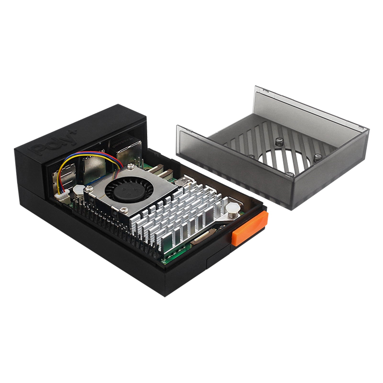 Raspberry Pi5 POLY5+ Case Argon Box Compatible with PWM Cooling Fan ABS Material