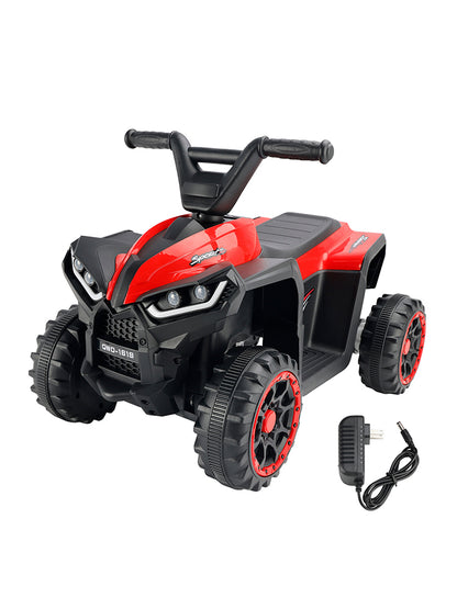 12V Kids Ride-On ATV with Dual Motors, Electric 4-Wheeler Quad with LED Headlights & Music Player for Boys & Girls (Red)