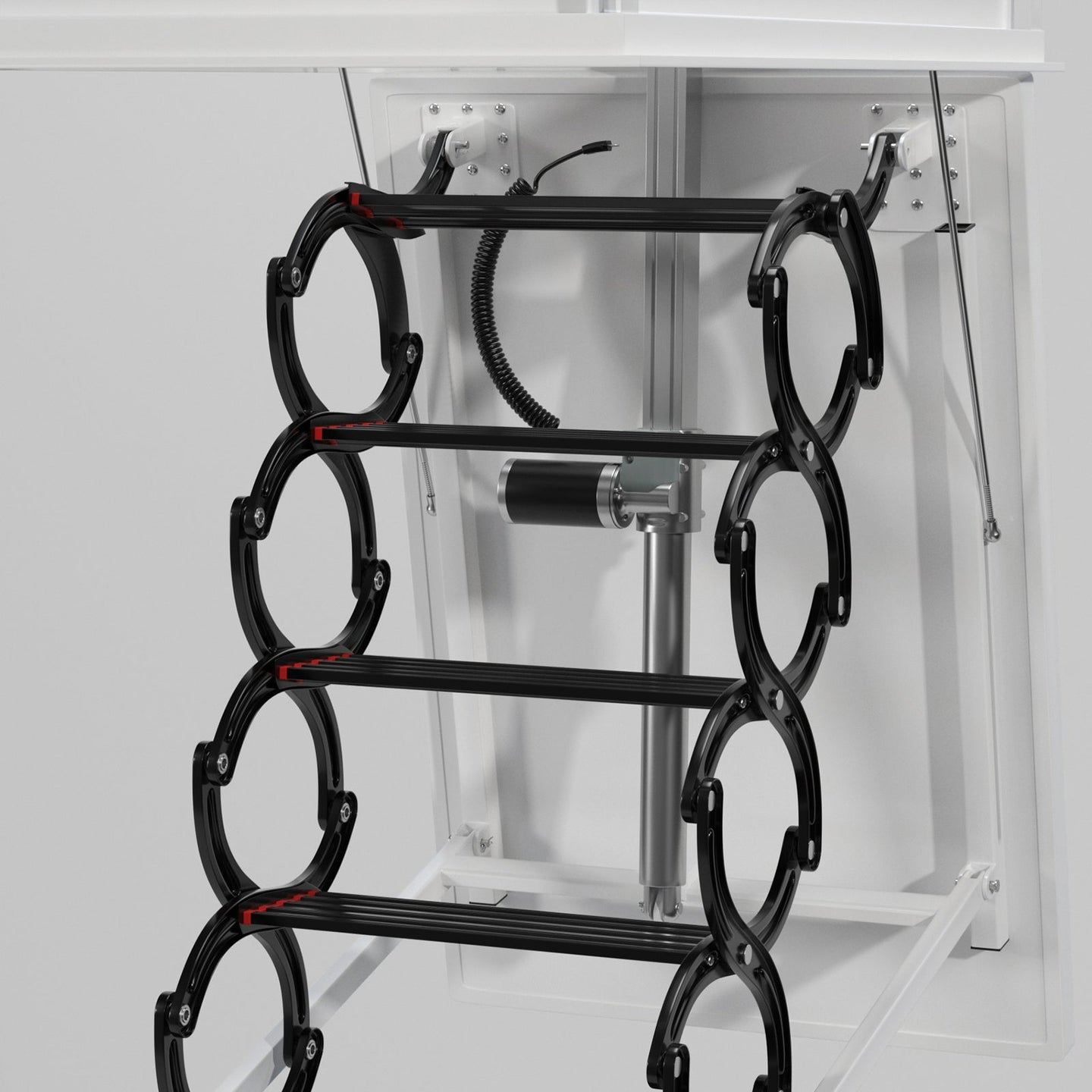 Electric Folding Attic Ladder, 13-Step for up to 11.8ft Ceilings, Fits 35" x 27.5" Opening, 500 lbs Capacity (Black)