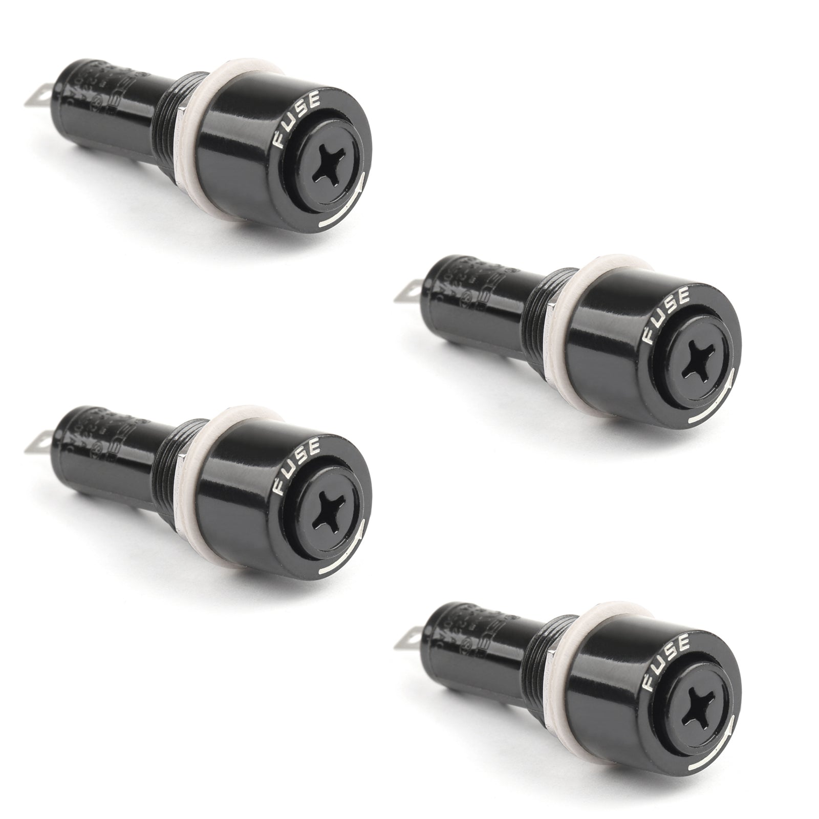 4PCS SCI R3-22 Panel Mount Chassis Fuse Holder For 6x30mm Glass Fuses 10A 250V