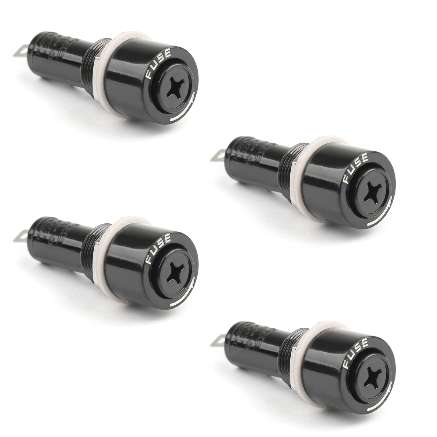 4PCS SCI R3-22 Panel Mount Chassis Fuse Holder For 6x30mm Glass Fuses 10A 250V