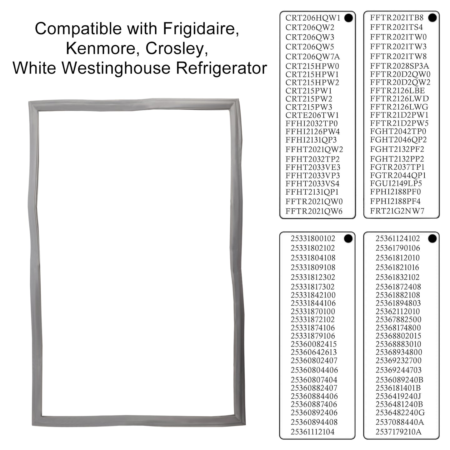241872513 Refrigerator Door Gasket Fors Fri-gidaire Kenmore 242193213 5304439521
