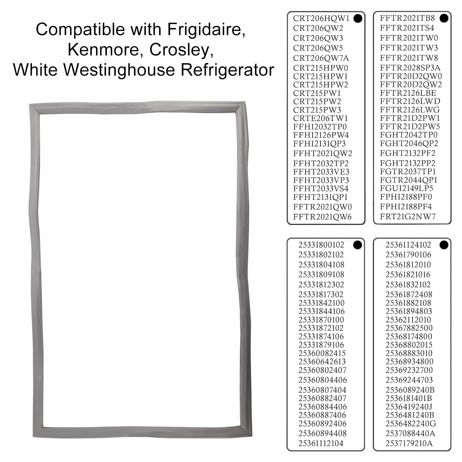 241872513 Refrigerator Door Gasket Fors Fri-gidaire Kenmore 242193213 5304439521