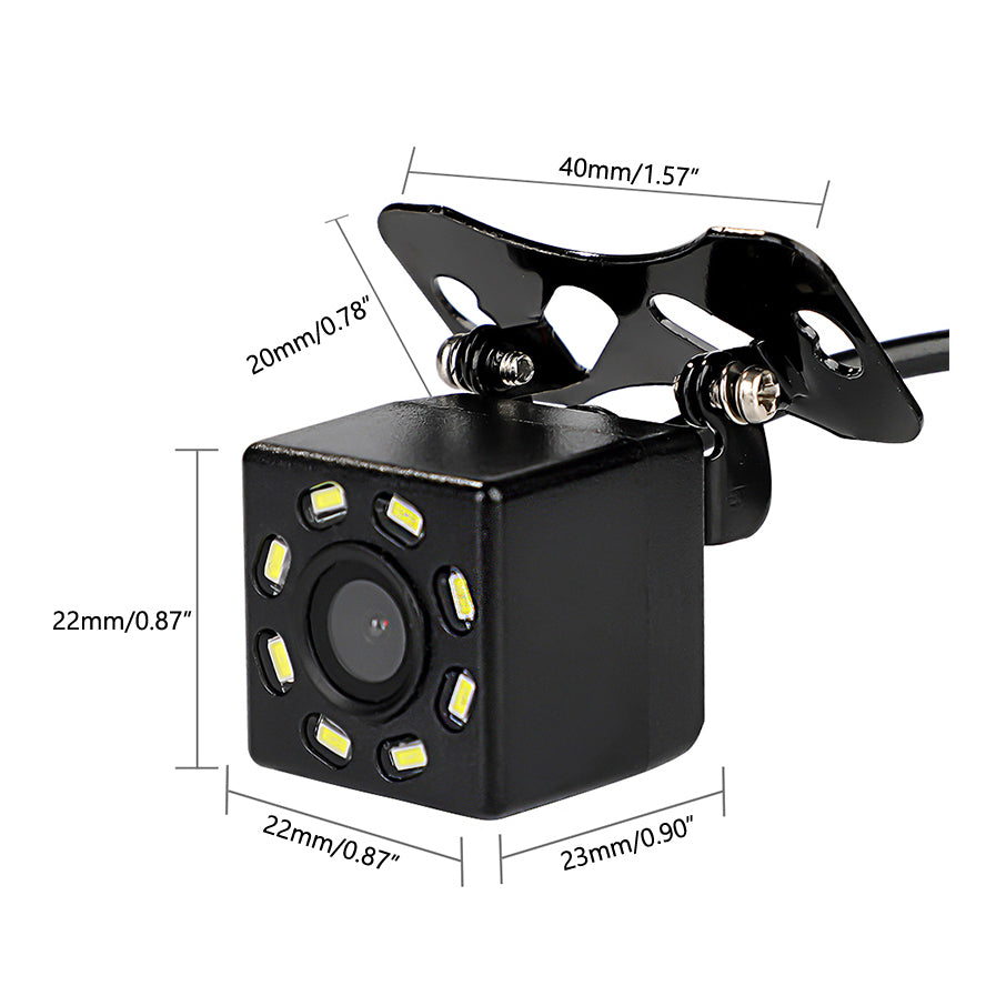 2.4GHz Car Rear Front HD Wireless Video Transmitter and Receiver + 8LED Camera + Car Monitor Kit Side View