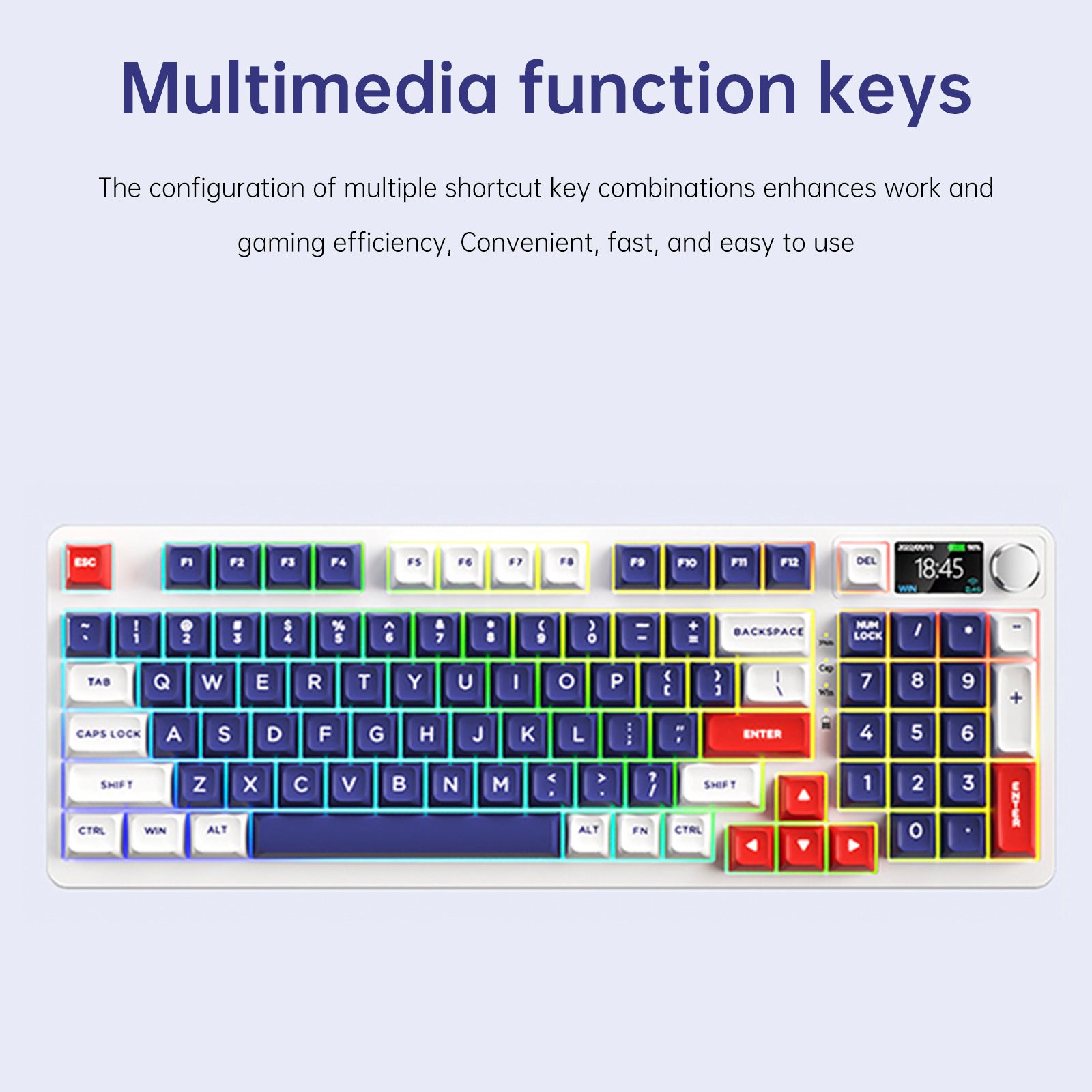 98-Key 2.4G Wireless Bluetooth Three-Mode Mechanical Keyboard DIY Customized RGB
