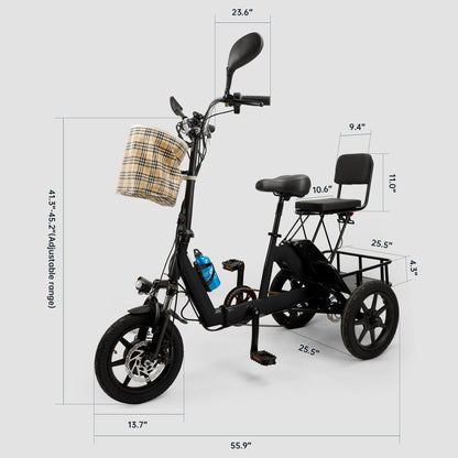 Black Foldable Electric Trike with 350W Motor & 70km Range (Copy)