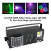 4-in-1 LED DJ Party Light with RGBW Pattern, Laser & Strobe Effects, DMX & Remote Controlled Stage Lighting
