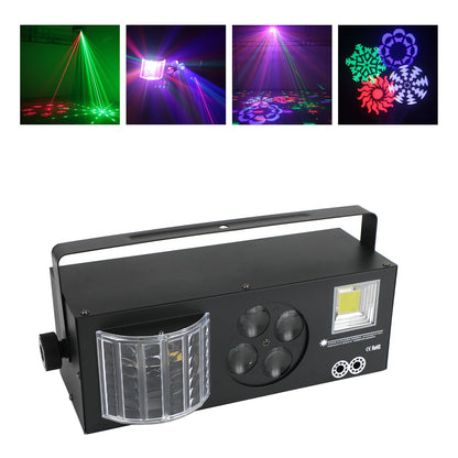 4-in-1 80W RGBW LED Stage Light with Pattern Strobe DMX DJ Disco Party Lighting + Remote