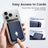 Magnetic Card Holder MagSafe Wallet 3 Card Holder RFID Protection iPhone Wallet Magnetic Strength Vegan Leather for iPhone 17/16/15/14/13/12 Series and Selected Samsung Devices Dark Blue