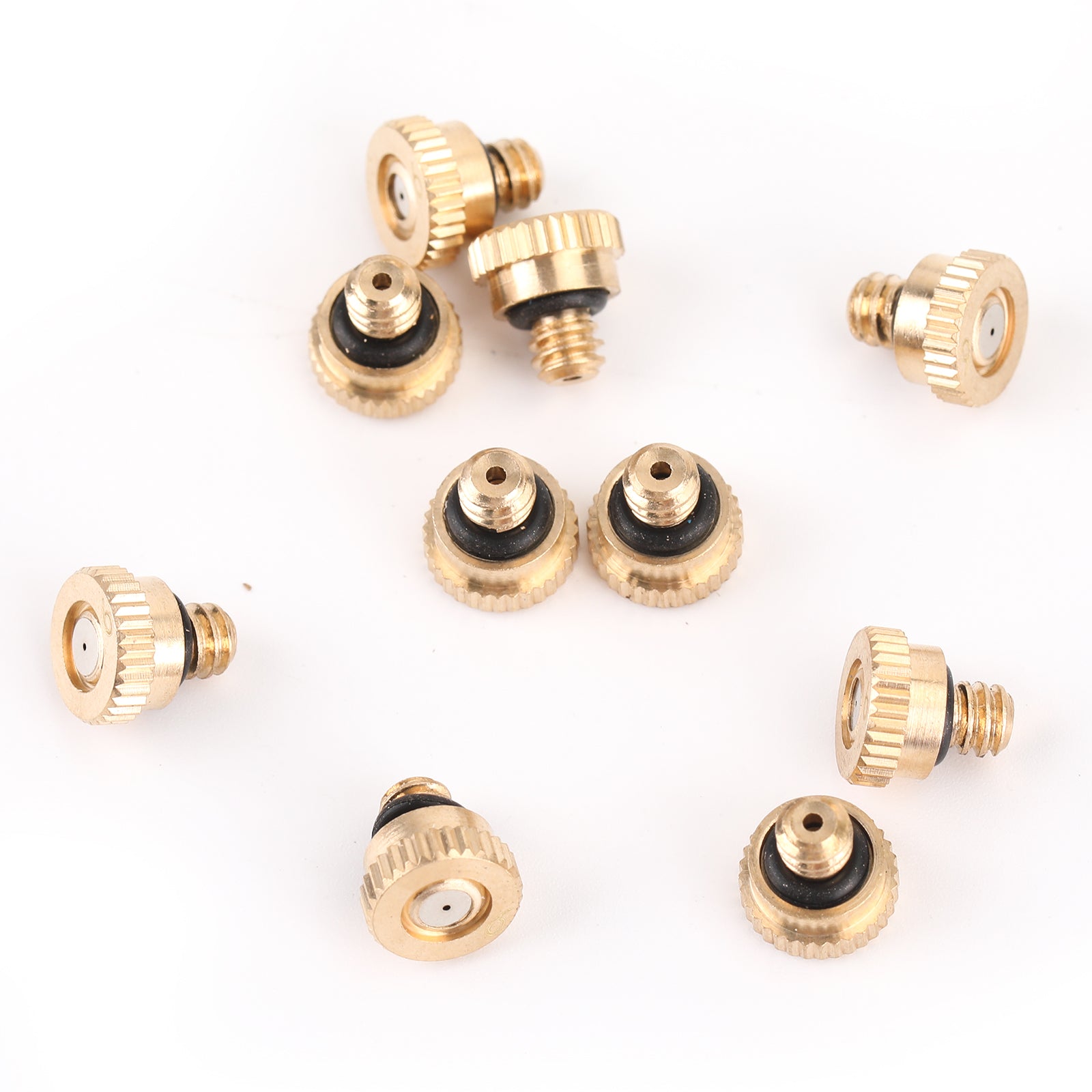 Areyourshop 10X Brass Misting Nozzles Water Mister Sprinkle For Cooling System 0.024" 10/24 UNC