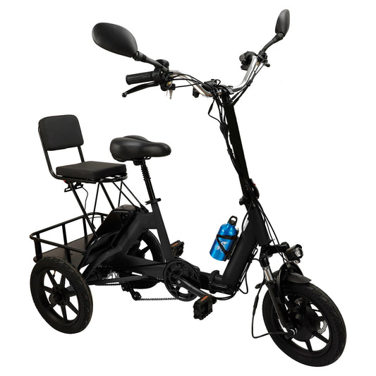 Black Foldable Electric Trike with 350W Motor & 70km Range
