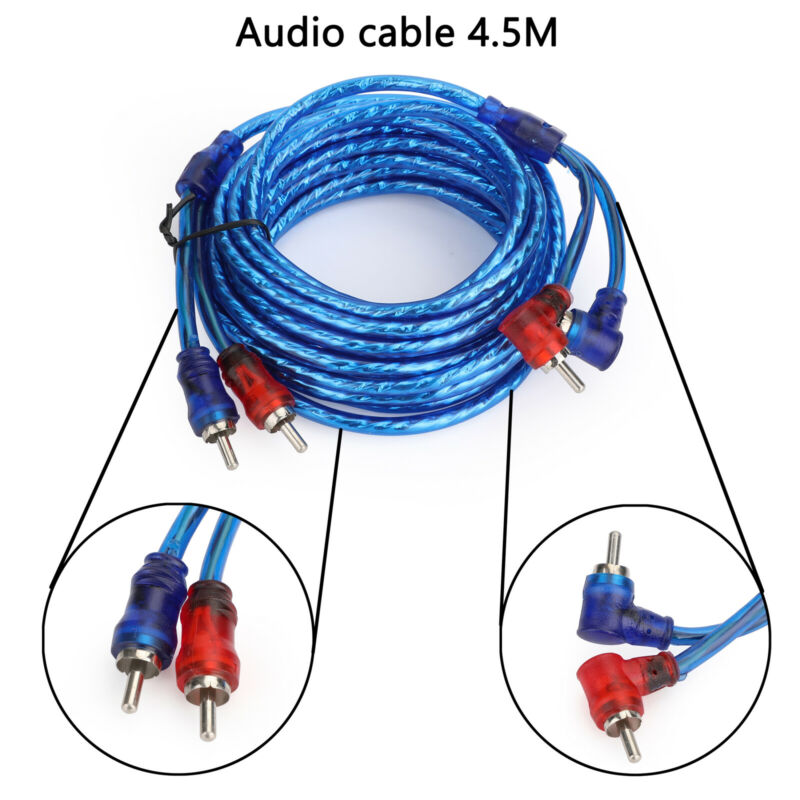 10 Gauge 1500W Car Amplifier Wiring Kit – RCA Subwoofer Amp Audio Power Cable 2-F Channel
