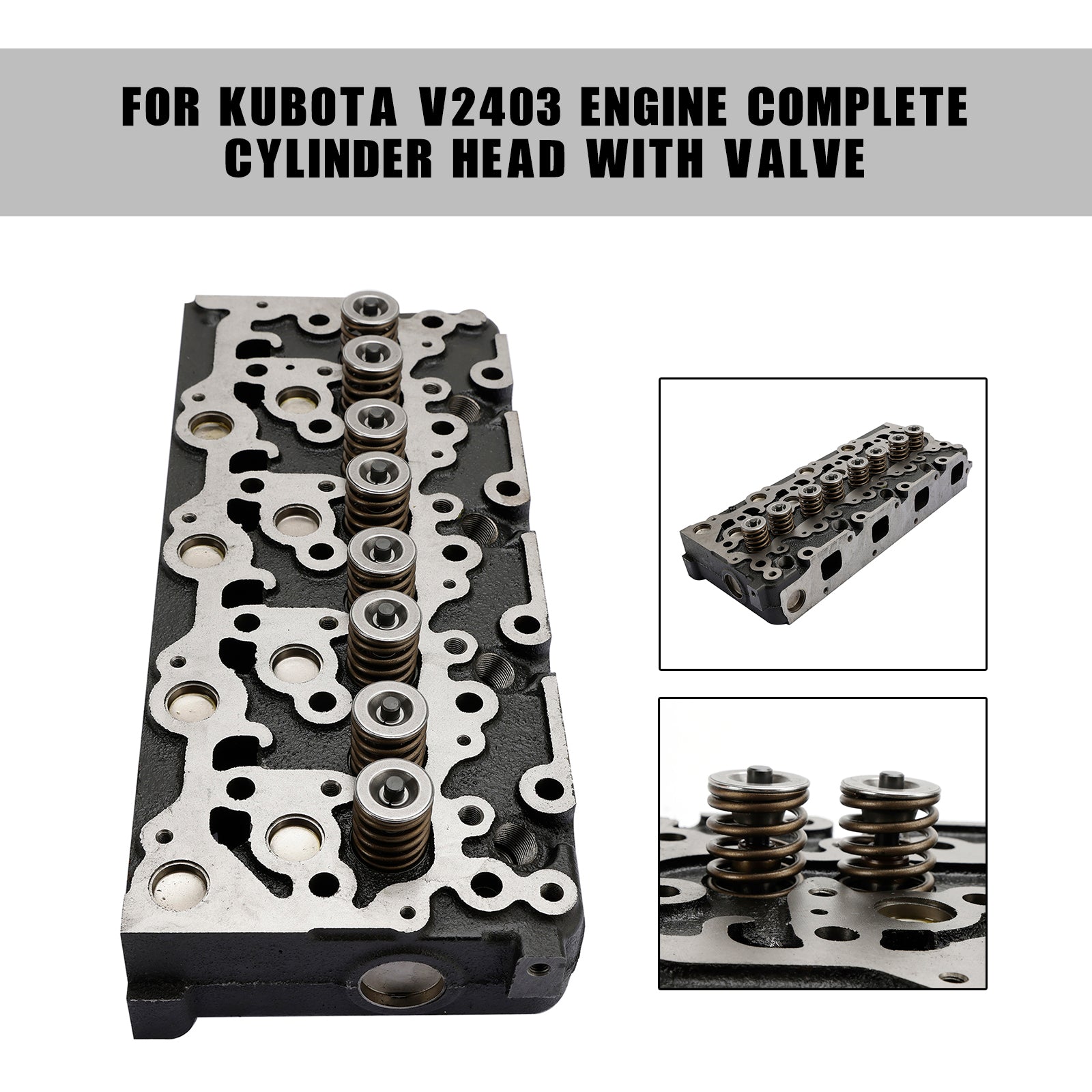 Complete Cylinder Head Assembly with Valves for Kubota V2403 Engine