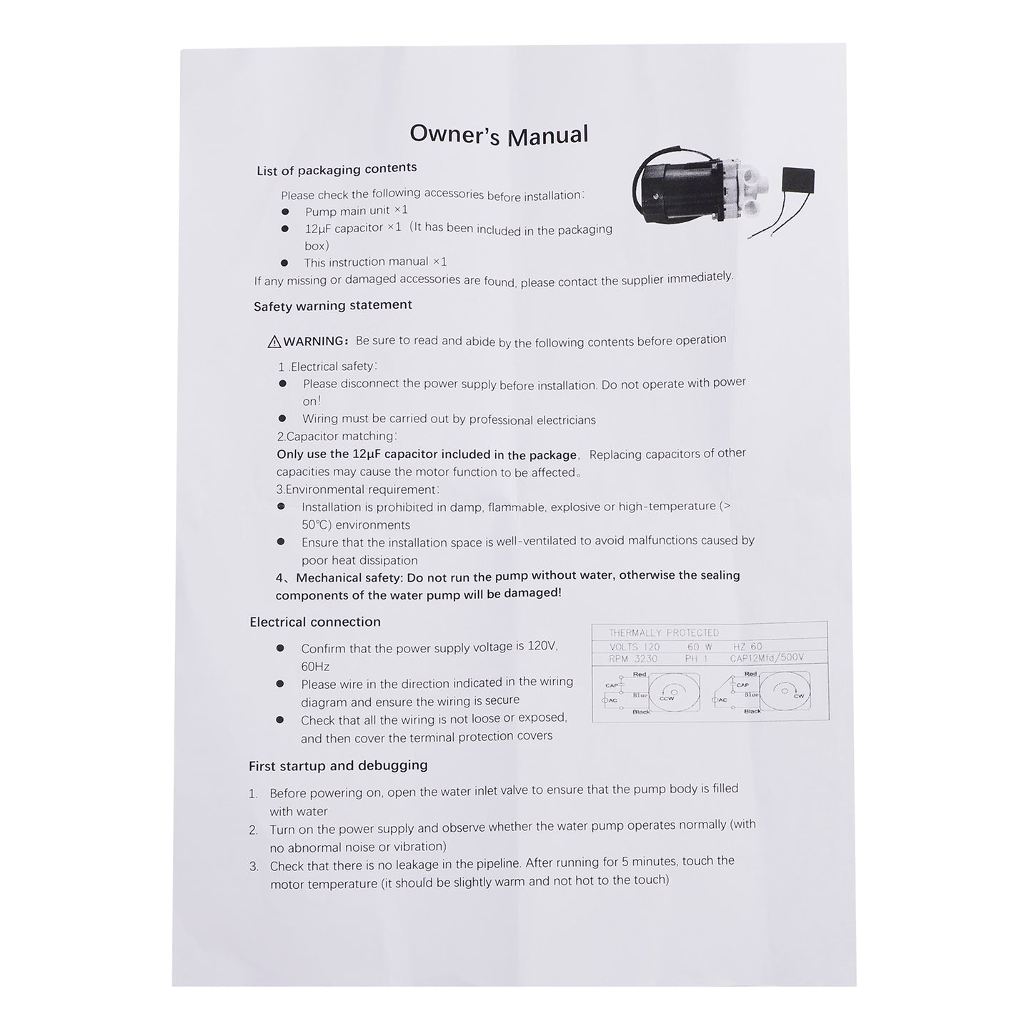 Ice Maker Machine Motor Replacement for Hoshizaki S-0731 Water Pump Motor