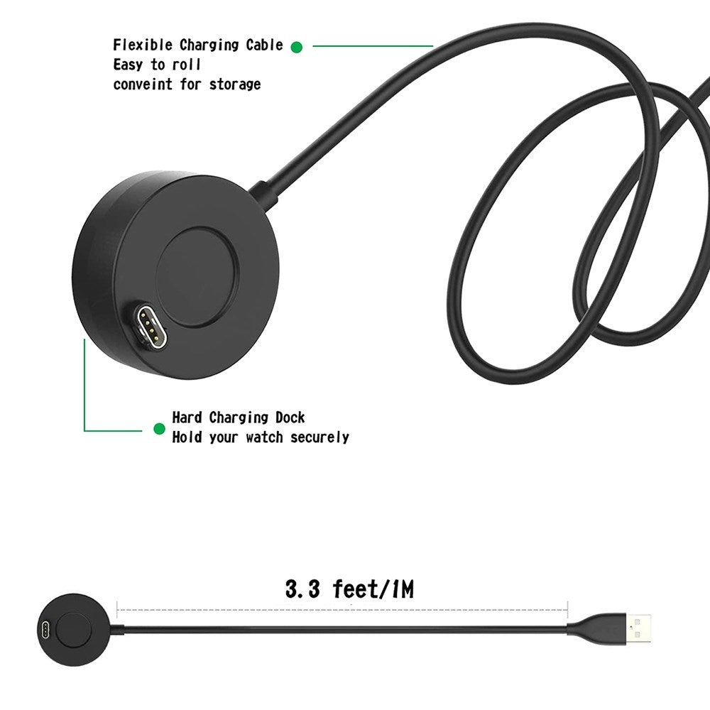 USB Charging Dock Cable + Anti-dust Cap Fit for Garmin Fenix 5 5S 5X 6X 6S Plus