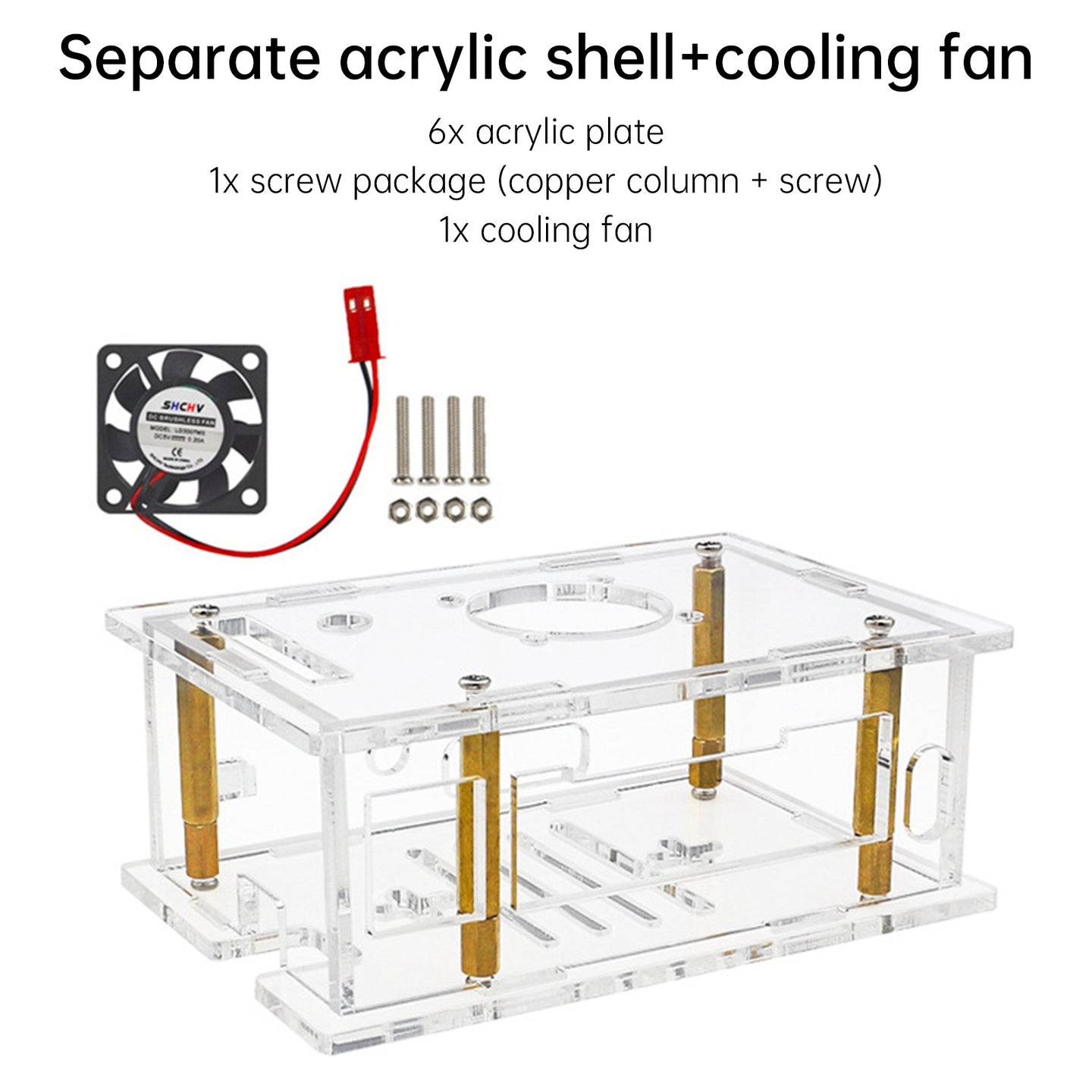 Orange Pi RV2 Development Board Acrylic Shell Heat Dissipation Transparent Box