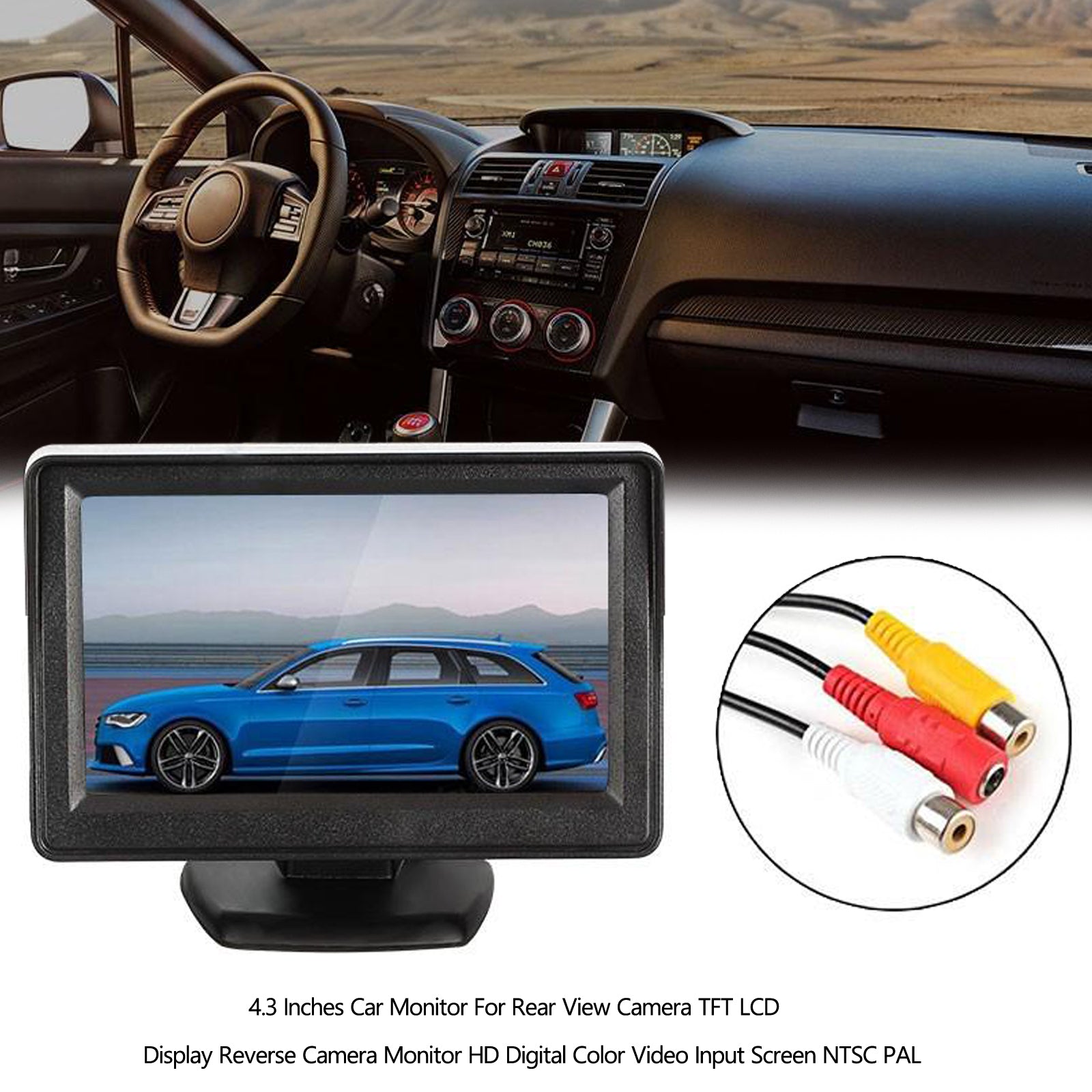 PAL Reverse Monitor Camera Display 4.3" Car Monitor + Rear View Camera Rear View NTSC Kit