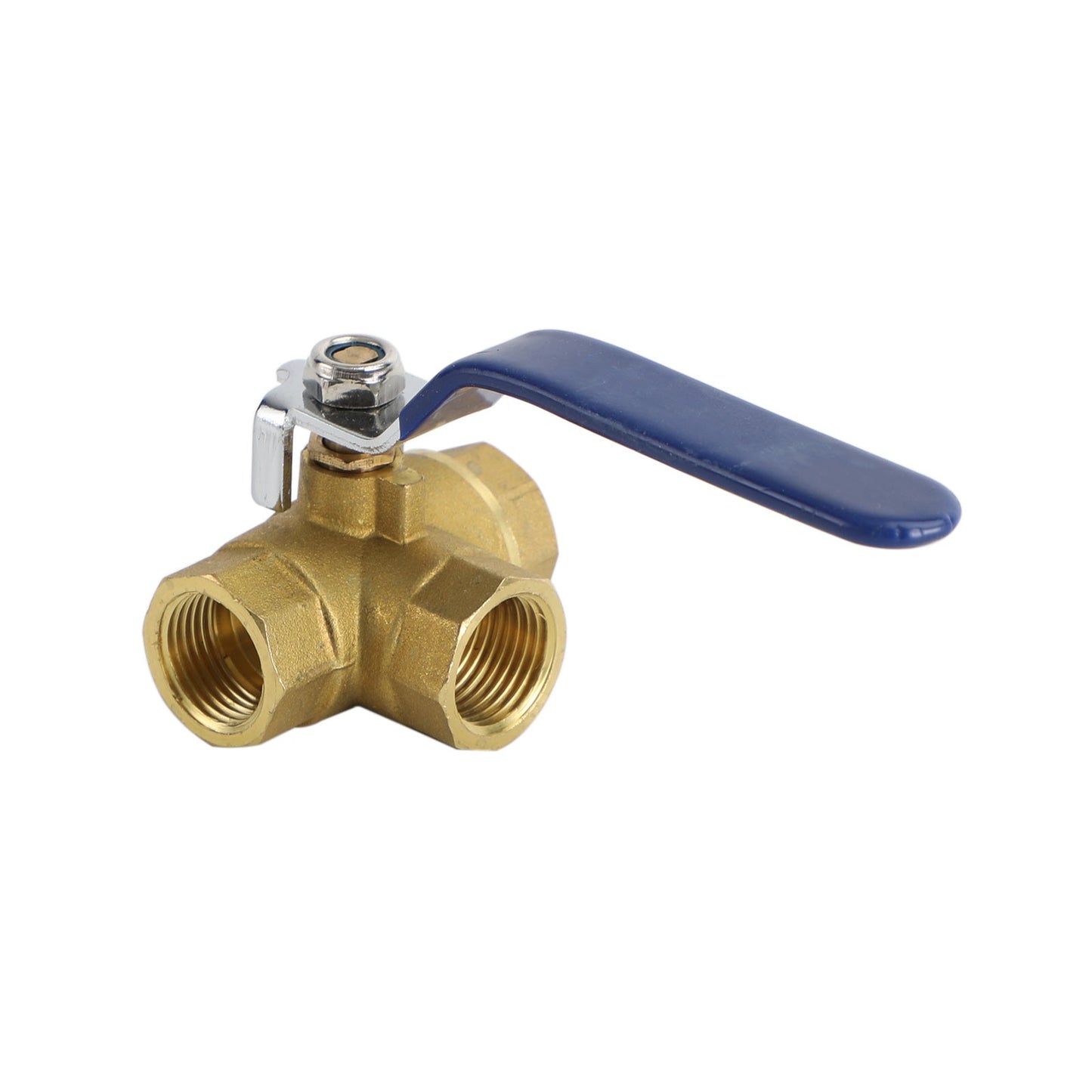 3-Way Ball Valve Female T Port Lever Handle Made Of Forged Brass