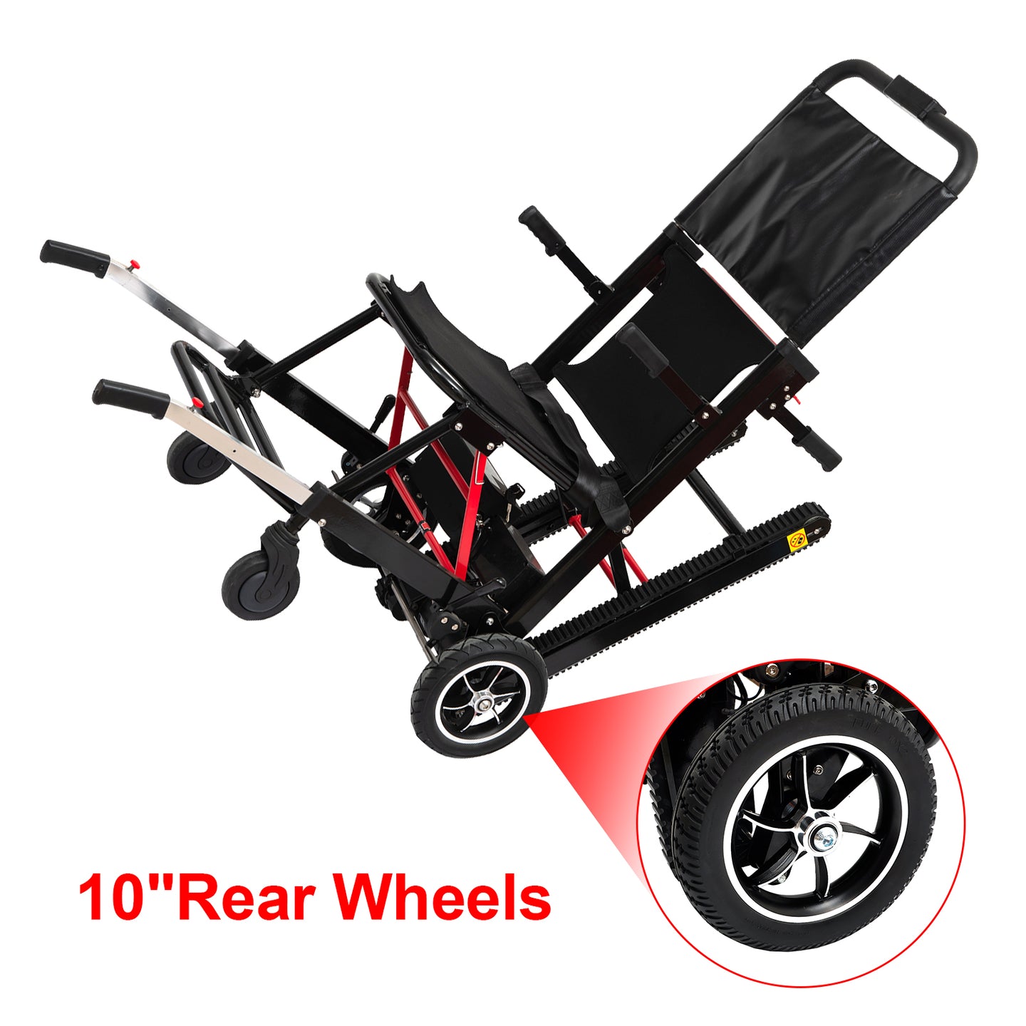 Motorized Stair Climbing Wheelchair with Powered Tracks, Portable Evacuation Stair Lift Chair for Seniors & Disabled, 350 lbs Capacity