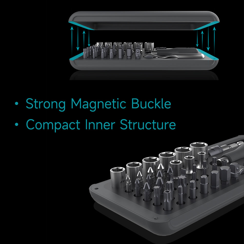 Polycarbonate and Alloy Steel 41-Pieces Mini Ratchet and Screwdriver Set Compact and Portable