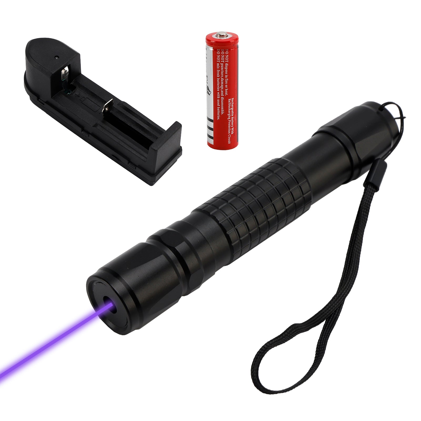 Tactical 5mw 405nm Blue Purple 18650 Laser Pointer Pen Visible Beam Light Lazer