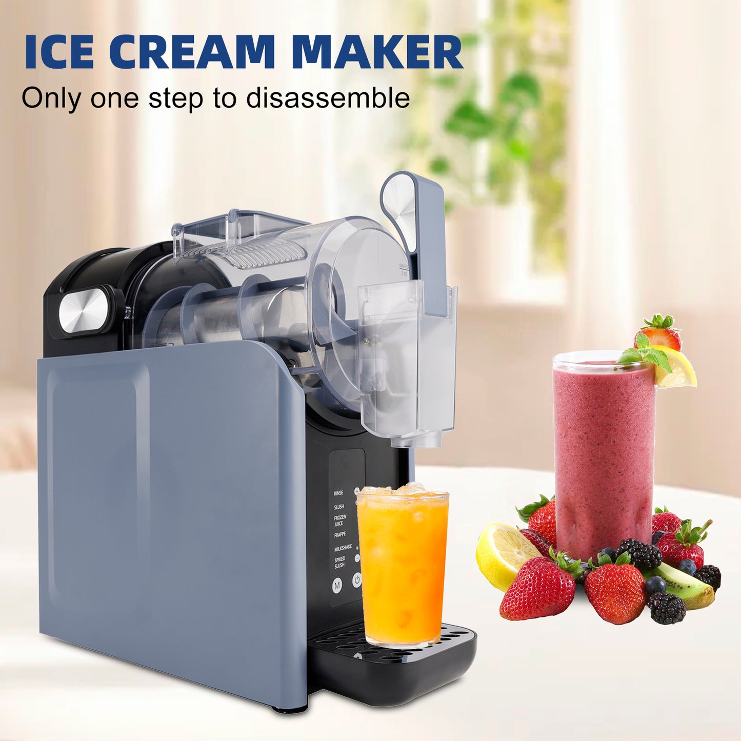 AC120V 2L Slushy Machine No Ice Needed Frozen Drink Maker 5 Preset Programs