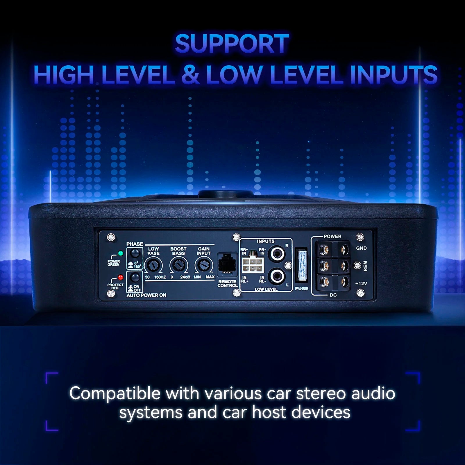 BassGlow™ Slim Under-Seat Powered Car Subwoofer