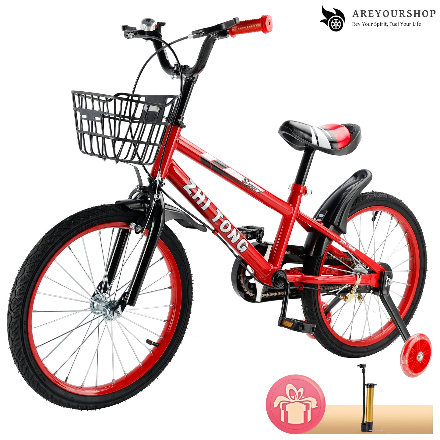 18 inch Kid's Bike with Removable Training Wheels and Basket (Copy)
