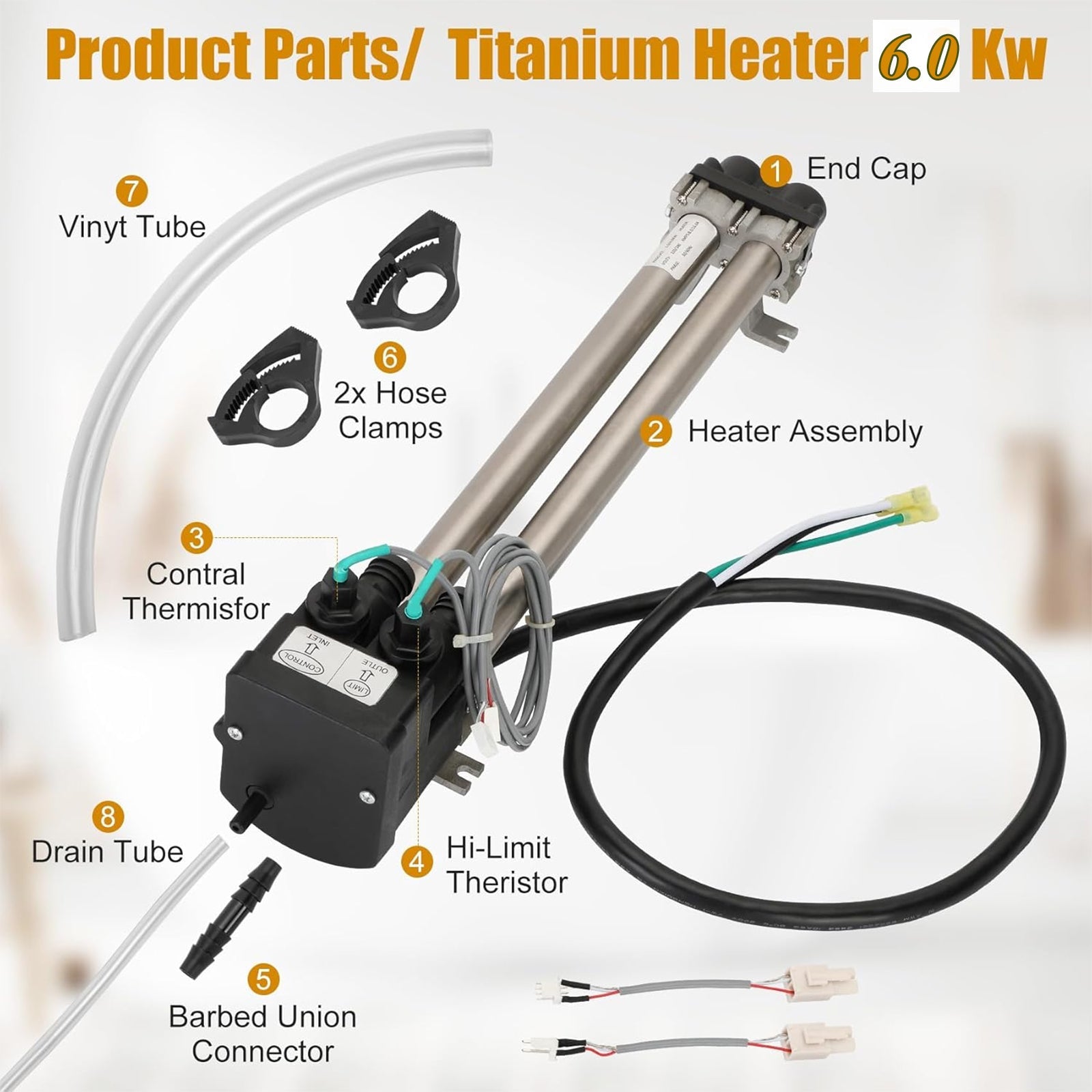 No-Fault Spa Heater for 1995+ Hot Spring/Watkins - 6kW Titanium w/Sensors- 73790