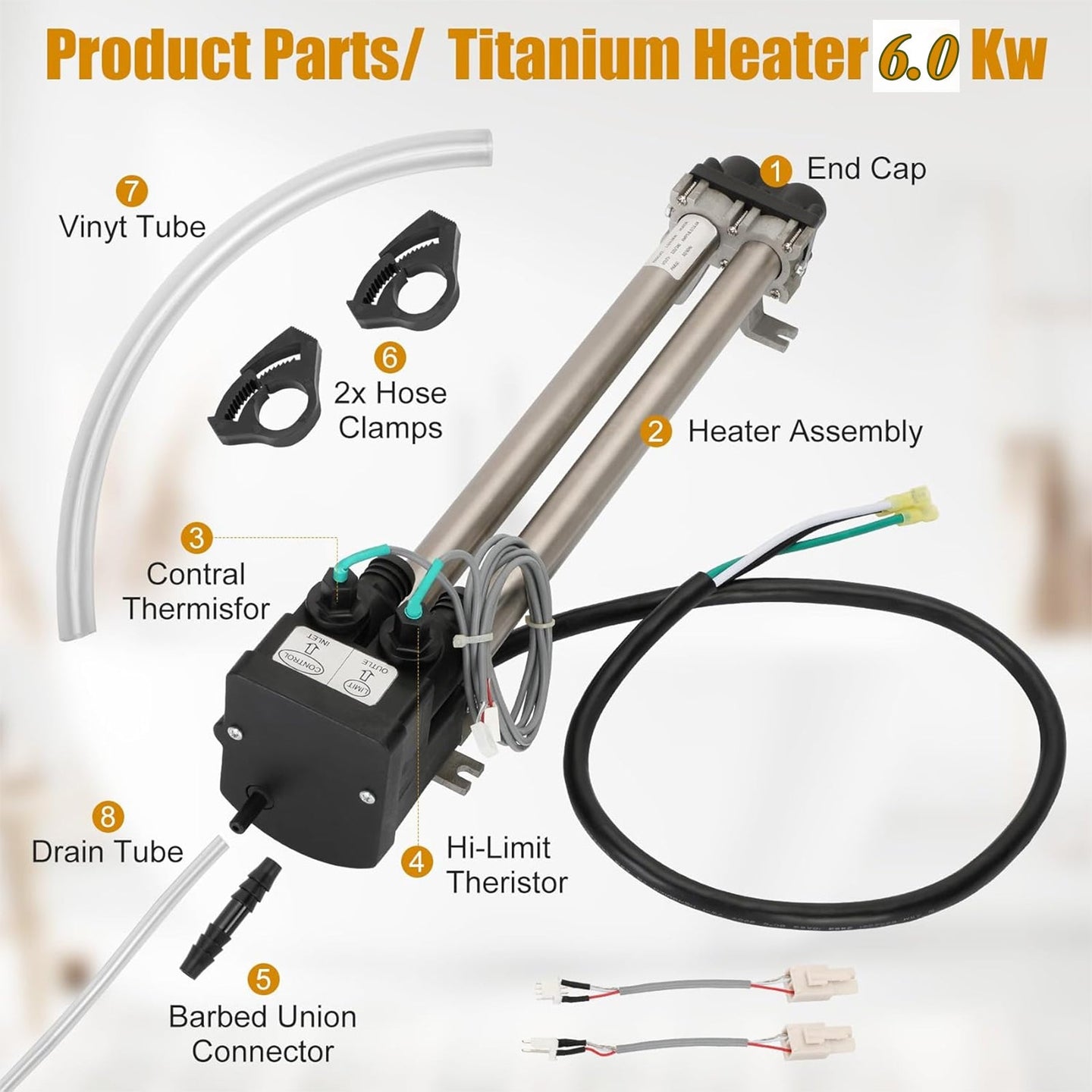 No-Fault Spa Heater for 1995+ Hot Spring/Watkins - 6kW Titanium w/Sensors- 73790