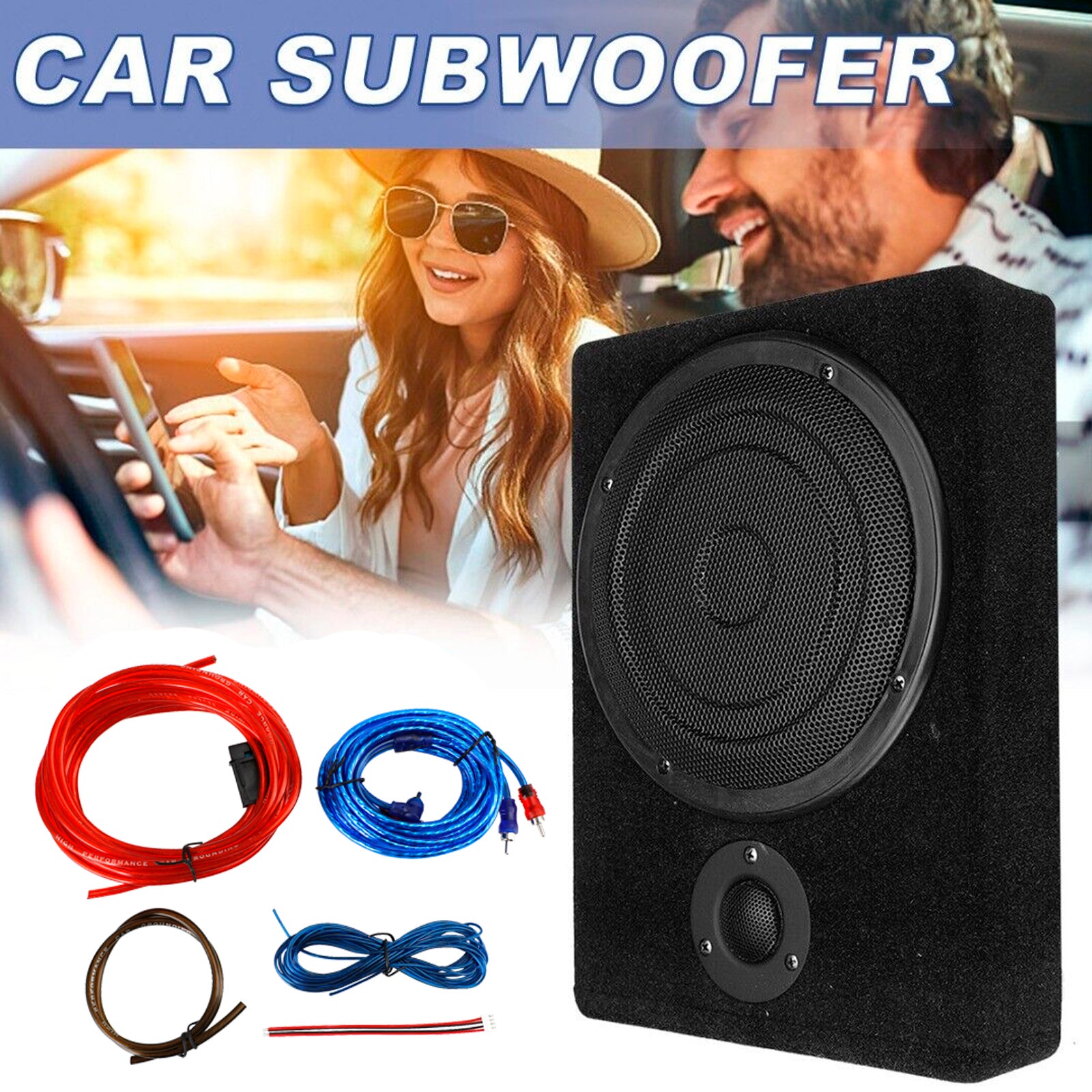 BassGlow™ Slim Under-Seat Powered Car Subwoofer
