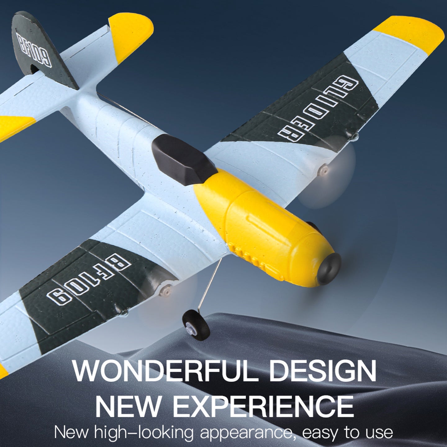 RC Airplane BF-109 Warbird – 3 Channel Remote Control Plane with 2.4GHz, 6-Axis Gyro & 2 Batteries