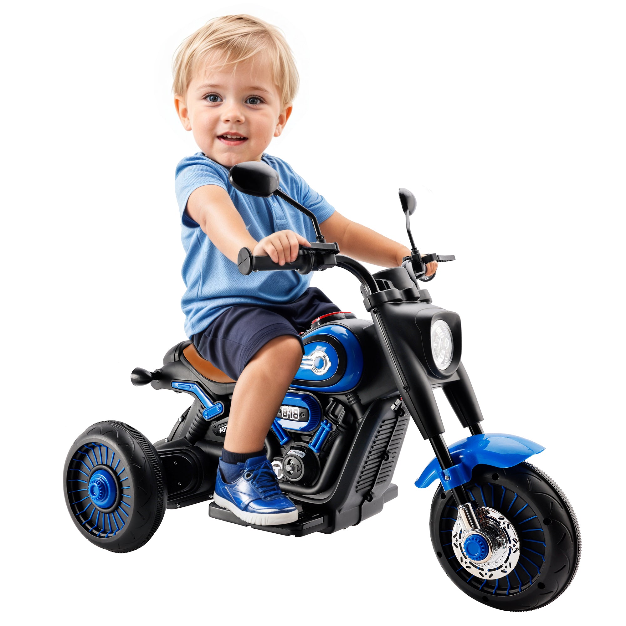 3-Wheel 6V Kids Ride-On Motorcycle with Music & Lights – Blue (Copy)