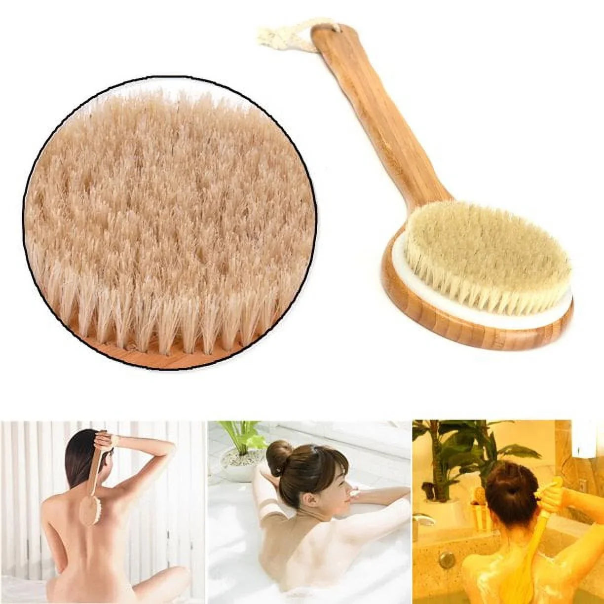 SPA Body Brush Natural Body Brush Silicone Bath Scrubber