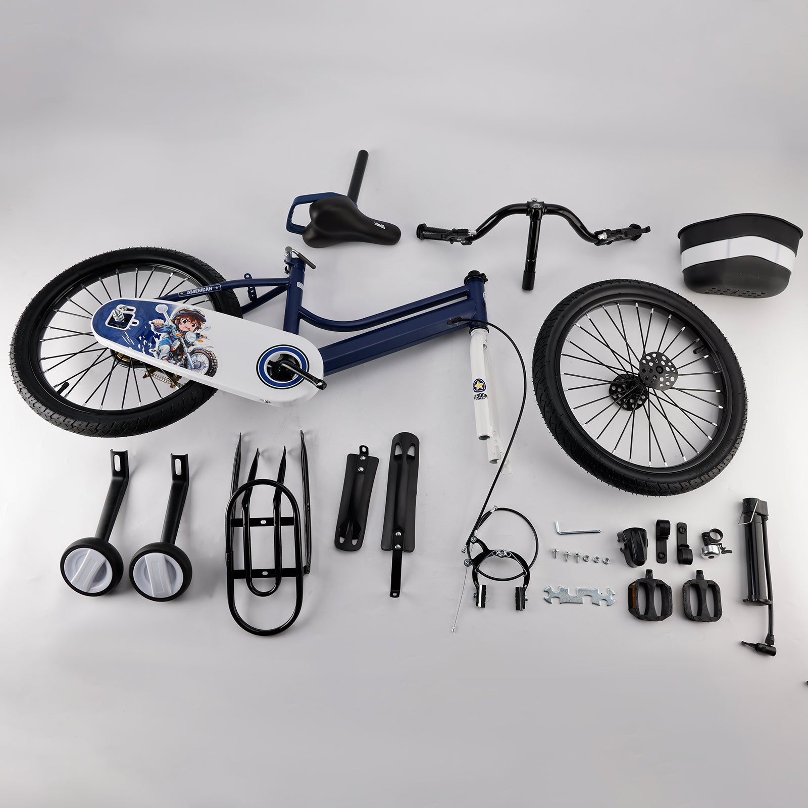16" Kids Bike for Boys and Girls with auxiliary wheels & Rack Dark Blue (Copy)