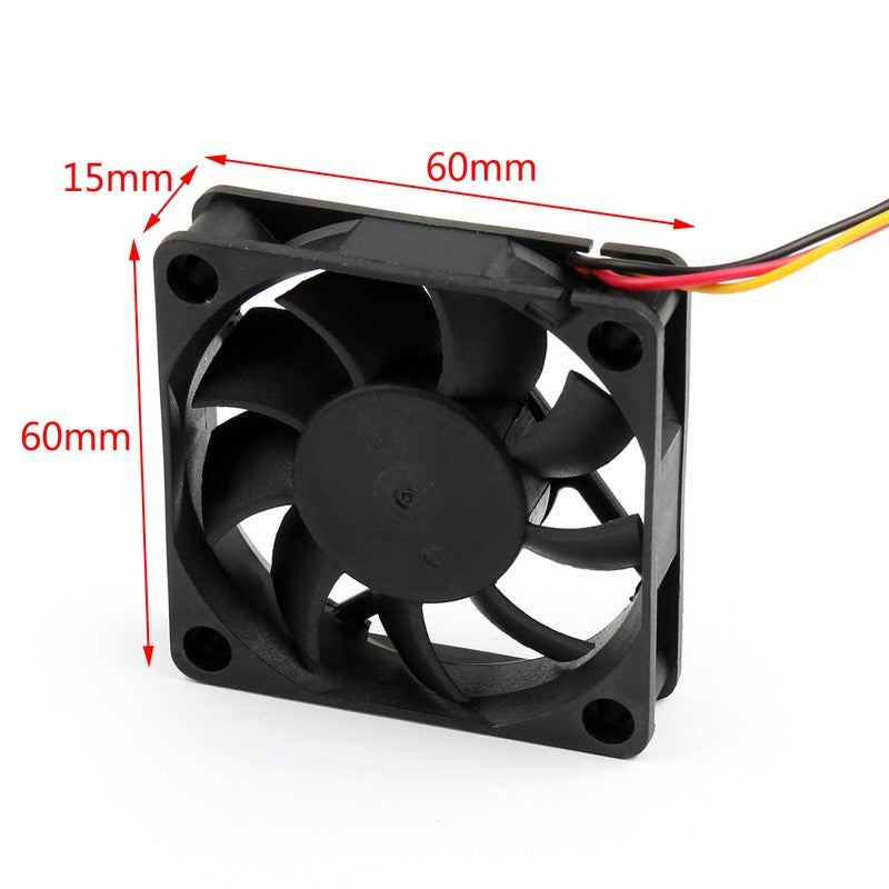 0.2A Fan Computer 5V DC CPU Cooling Brushless 3 Pin 60x60x15mm 6015s Fan