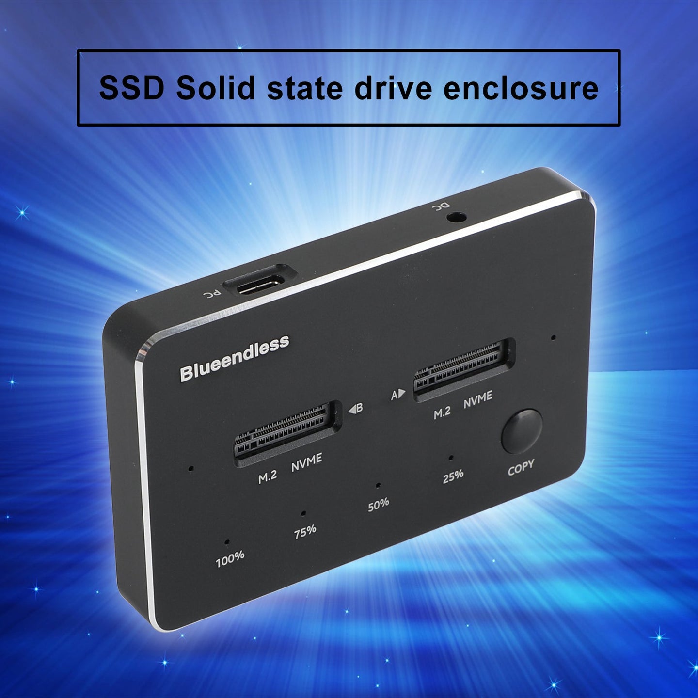M.2 NVMe SSD Docking Station & Duplicator – USB External Solid State Drive Enclosure