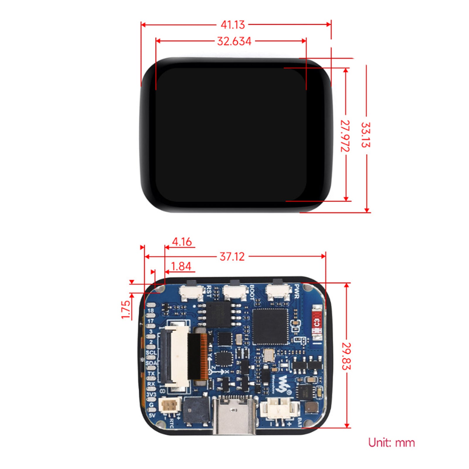 ESP32-S3 1.69inch Touch Screen Development Board 240MHz Processor 262K Color LCD
