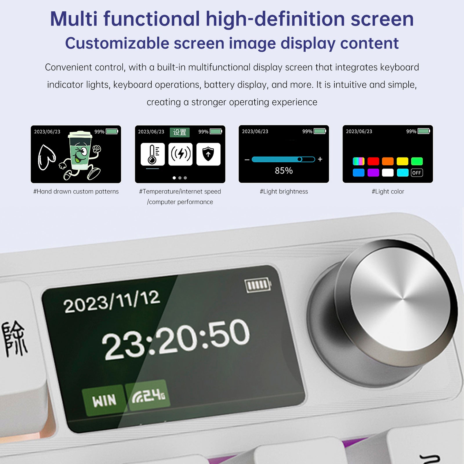 98-Key 2.4G Wireless Bluetooth Three-Mode Mechanical Keyboard DIY Customized RGB