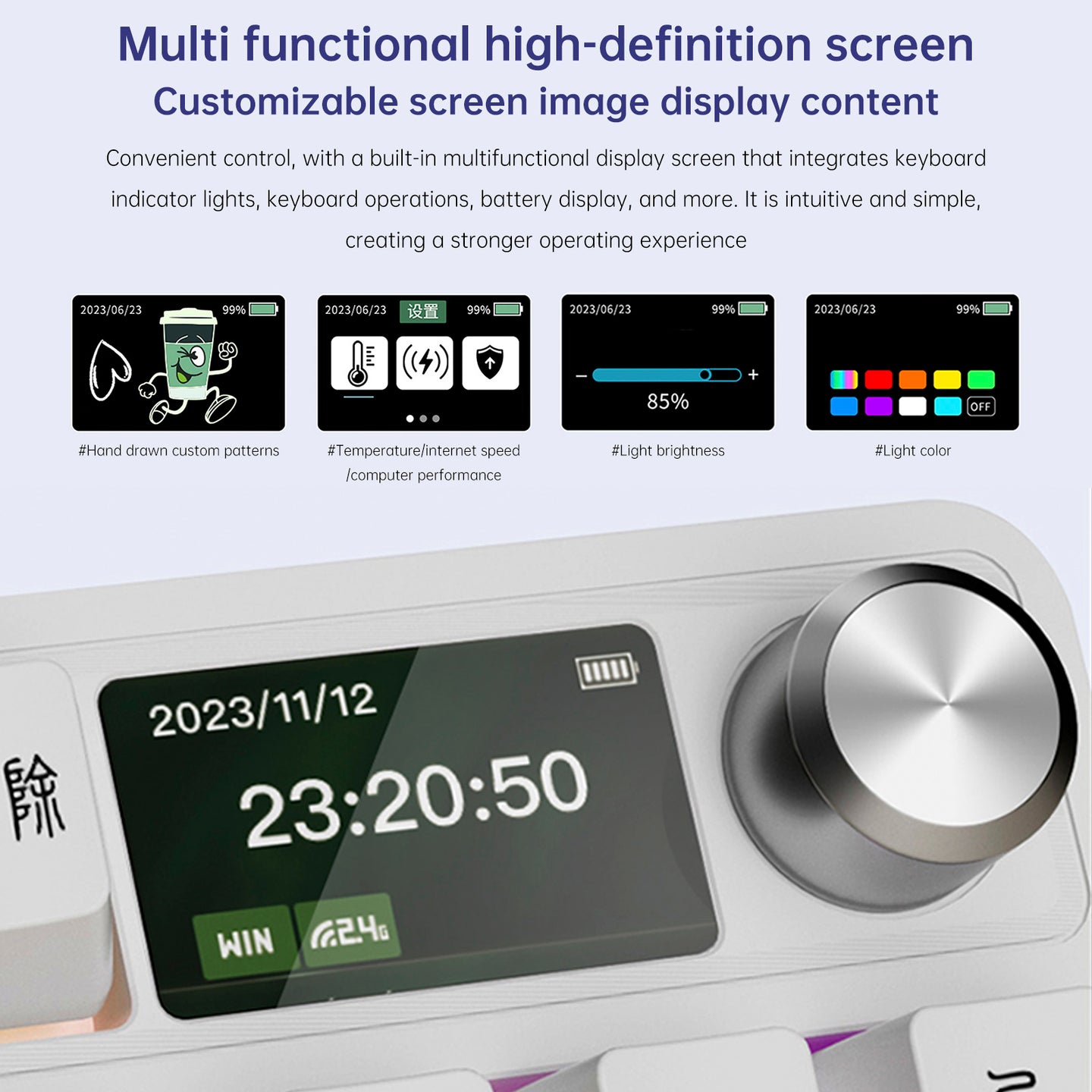 98-Key 2.4G Wireless Bluetooth Three-Mode Mechanical Keyboard DIY Customized RGB