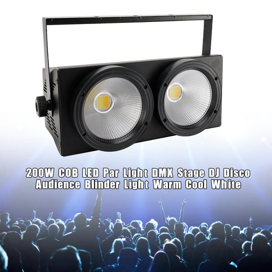 200W COB LED Par Light DMX Stage Lighting Warm Cool White Audience Blinder for DJ Disco Party Event Show