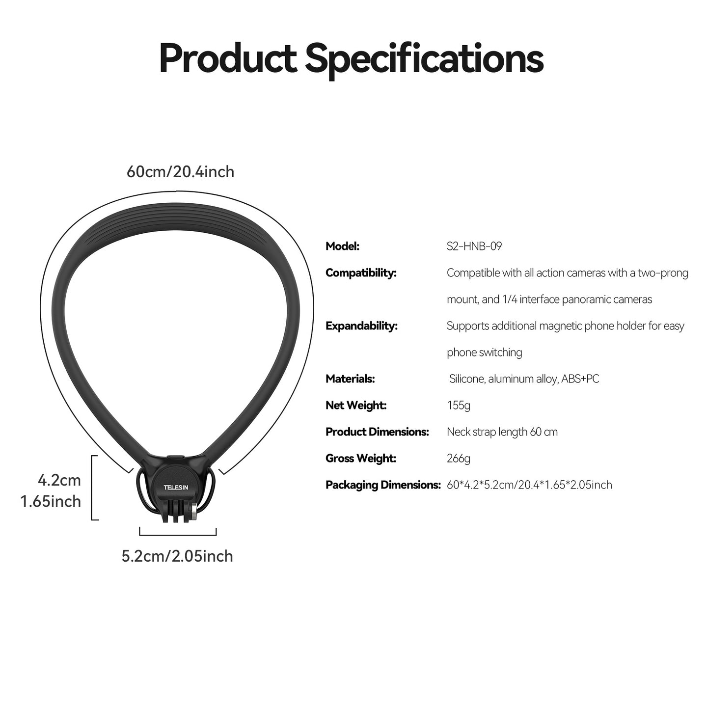 Two in One Magnetic Neck Halter Action Anti-Slip Padding Camera Neck Holder SE2