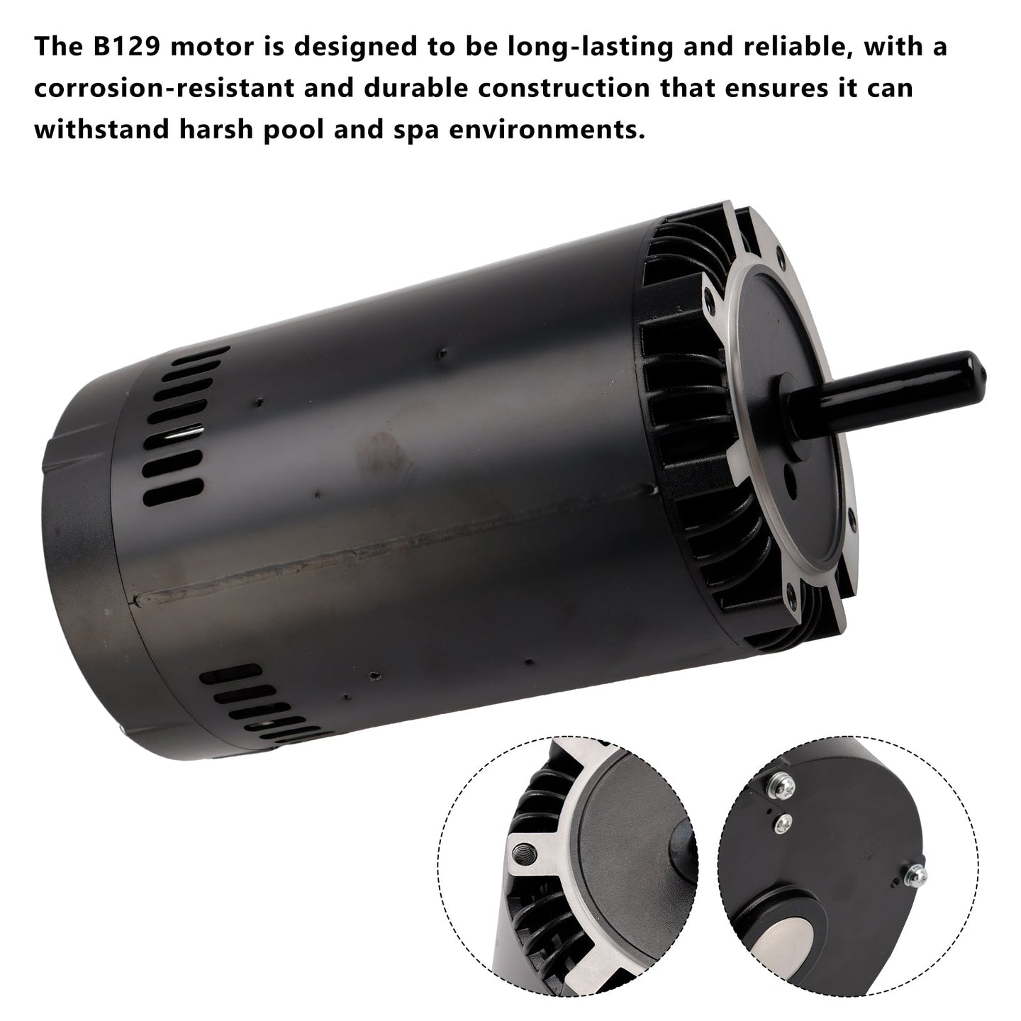 B129 Pool Pump Motor 1.5HP 56J Frame 115/230V Replacement Swimming Pool Motor