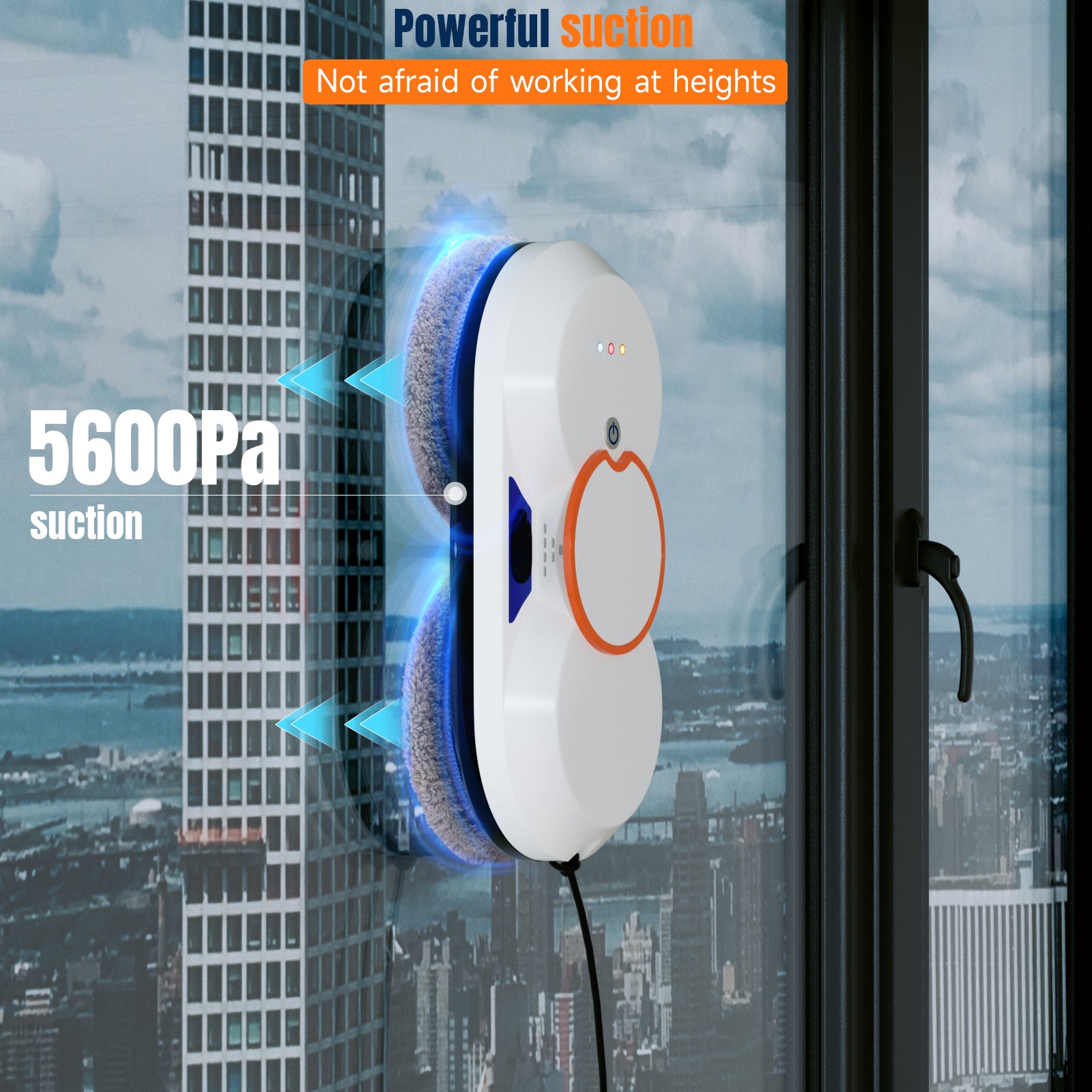 Smart Window Cleaning Robot with 5600Pa Suction Power, Dual Automatic Water Spray for High Windows, Glass Doors & Tiles (Indoor & Outdoor Use)