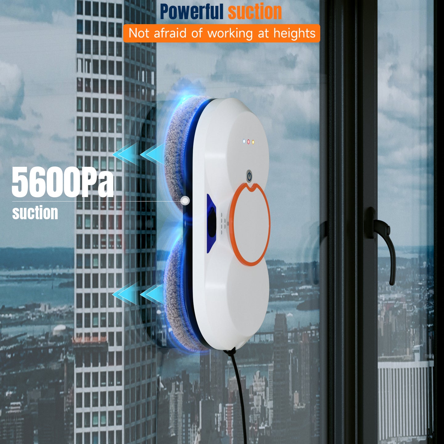 Smart Window Cleaning Robot with 5600Pa Suction Power, Dual Automatic Water Spray for High Windows, Glass Doors & Tiles (Indoor & Outdoor Use)