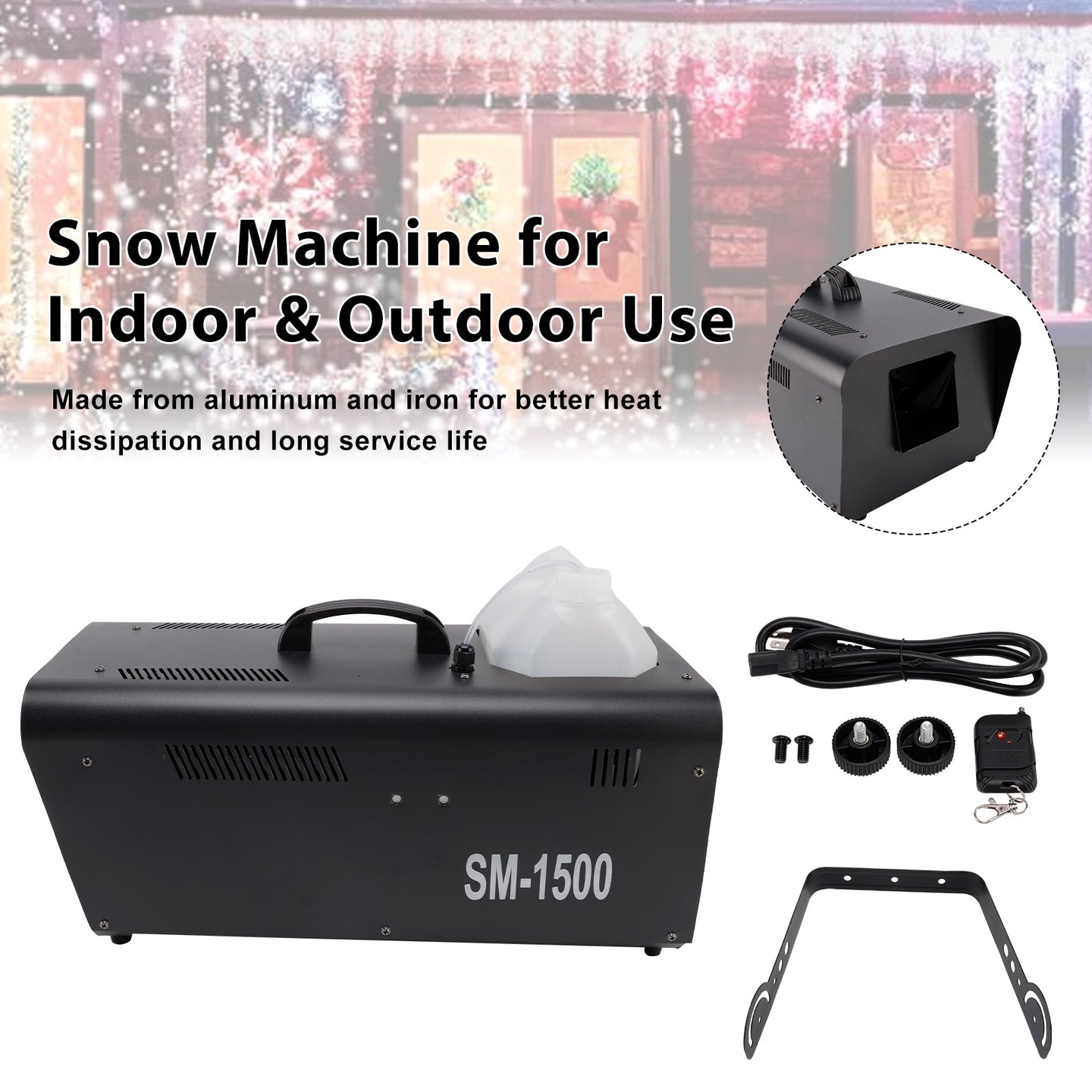 Parties & Stage Effects Weddings 1500W Snow Machine with Wired Remote – Snowflake Maker for Christmas